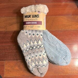 Muk Luks Womens Cabin Socks 2 Pair Size S/M